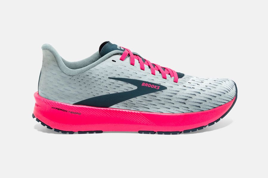 Brooks Israel Hyperion Tempo Road Running Shoes Womens - Grey/Pink - PWB-695748